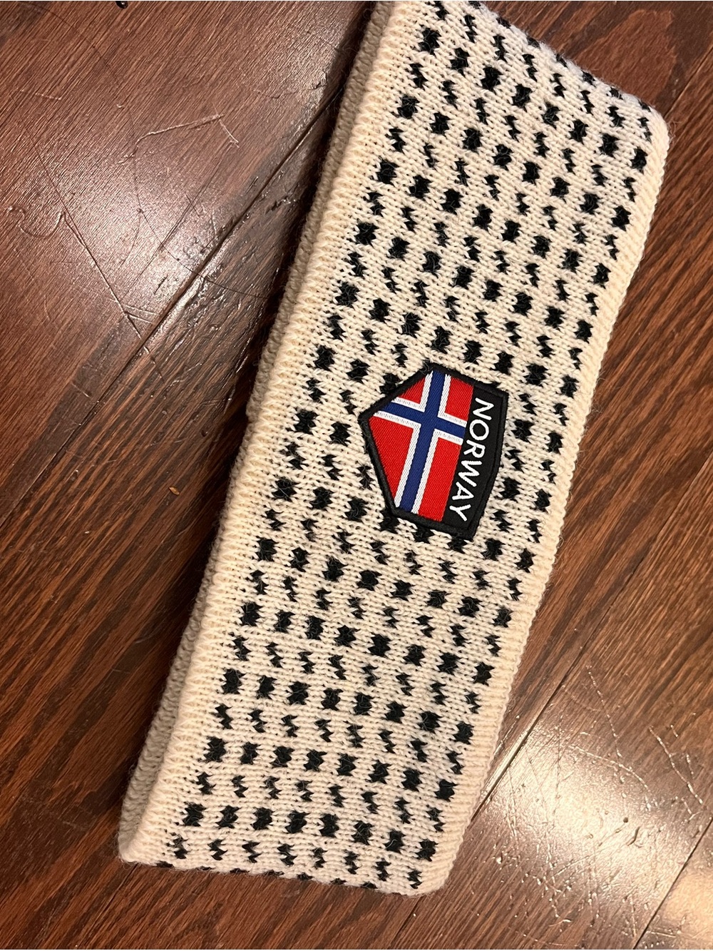 Norway Knit Headband in Cream and Black - Unisex Accessories